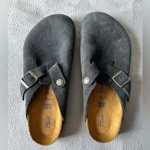 New Blue Suede Boston Birkenstock- size 40
